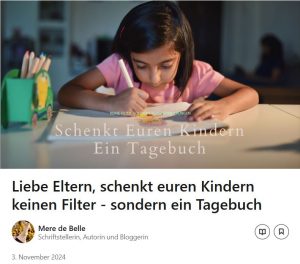 Schenkt Kindern ein Tagebuch